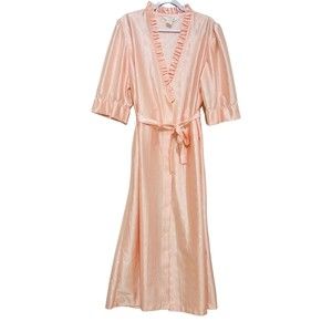 Van Raalte VTG Glamour Glossy Shiny Pink Dressing Gown Robe Long Size L